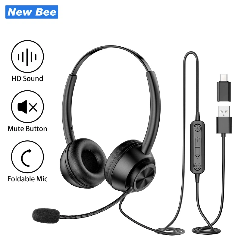 USB Headset With Flexible Microphone
